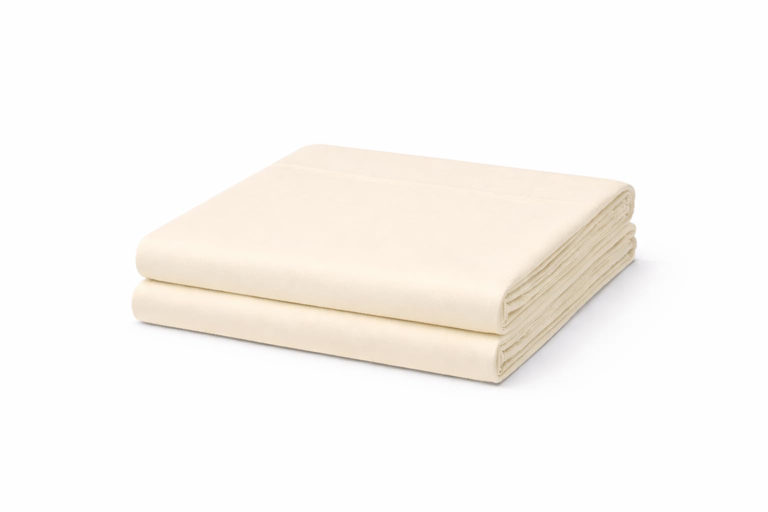 HOMES-LINEN Flat Sheet Polycotton Blend Soft Easy Care Plain Dyed Bed Linen Durable Bedding Sheet (Cream, Single)