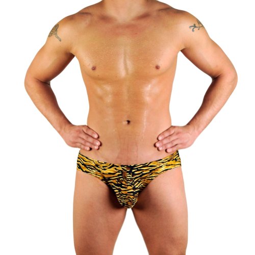 Gary Majdell Sport Mens Tiger Print Counter Pouch Bikini Swimsuit Size X-Large