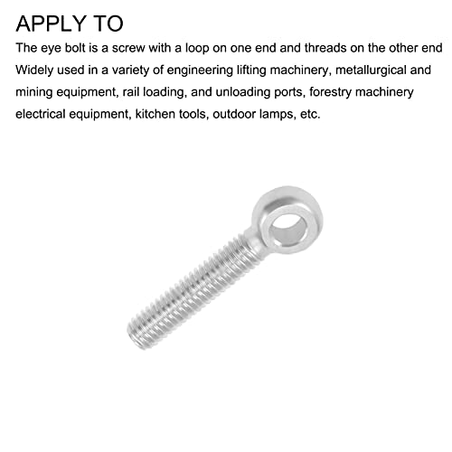 Image of METALLIXITY Shoulder Swing Lifting Bolt (M6x30mm) 5Pcs, 304 Stainless Steel Eye Bolts - for Home Renovation, Pipeline Gate Valves Fasteners, Silver