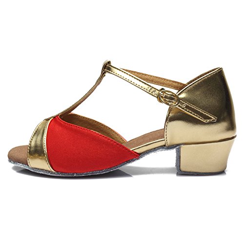 AOQUNFS Toddler Girls Latin Dance Shoes Low Heel Kids Salsa Ballroom Tango Dance Shoes,6052