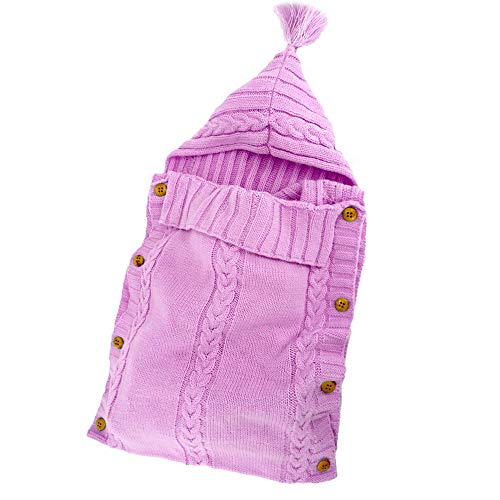 Image of XMWEALTHY Newborn Baby Wrap Swaddle Blanket Knit Wrap Blanket Bag Receiving Blankets Stroller Wrap for Baby Pink 0-6 Month