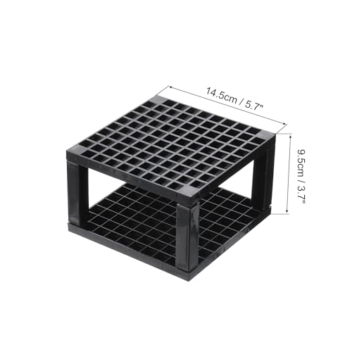 Image of PATIKIL 4pcs Black Plastic Paint Brush Storage Organizer, 96 Holes, Square, Minimalist, Artist Desk Makeup Pencil Holder