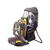 BJYX Babyrúckentragen mit Markise Babytragen für Bergsteigen Reisen Wandern Outdoor Camping Maximale Belastung 20 Kg,Gelb