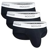 HOOWiSE Men's Underwear Briefs Plus Size D Pouch Soft Silky Touch Underpants 3 Pack