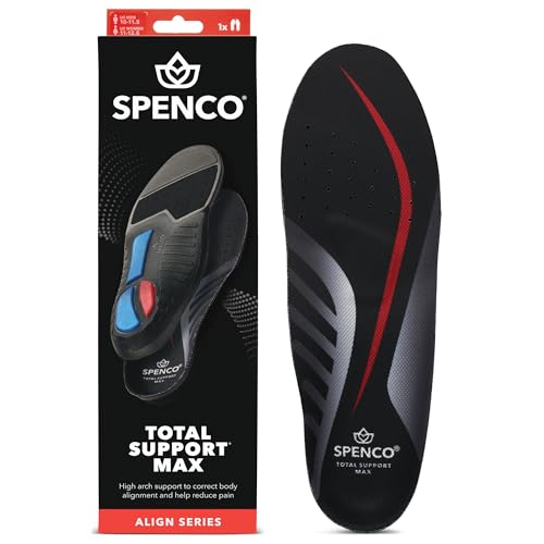 Spenco Total Support Max Shoe Insoles(FSA&HSA Eligible)Orthotic Metatarsal Arch Support Inserts, Absorbs Shock,Reduces Over-Pronation,Conforms to Foot, Deep Heel Cup Women's 11-12.5.5/Men's 10-11.5