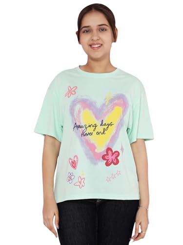 Image of Li'l Tomatoes Girls Crop T-Shirt | 100% Cotton | Graphic Printed Casual Top | Soft & Breathable Summer Wear | 9-16 Years