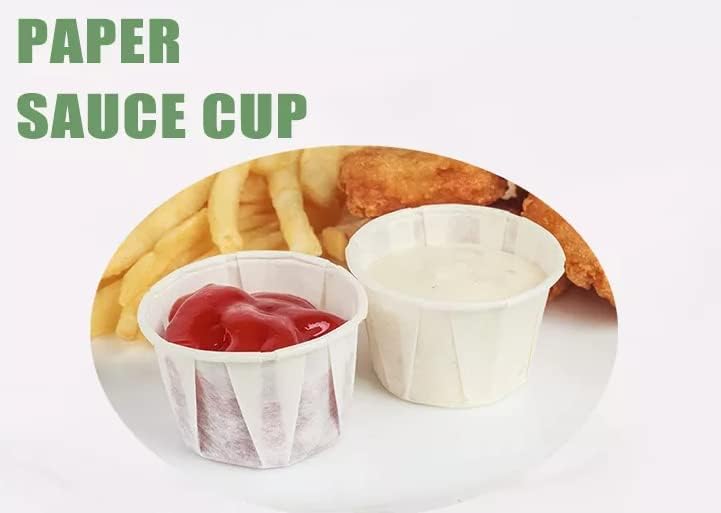 HOT BARGAINS 5000 X Paper Soufflé Cups Disposable Waxed Paper Ramekins Size 1oz/30ml Sauce Pots, Lots Soufflé Cups, Portion Cups, Sauce Pots, Condiment Pots, Sauce Dipping Pots (1oz)