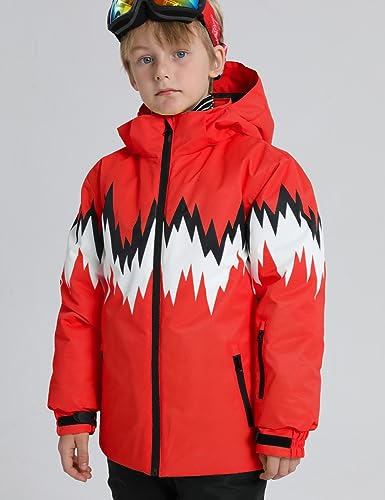 PHIBEE Big Boy's Waterproof Breathable Snowboard Ski Jacket Red/Black 7 - image 2
