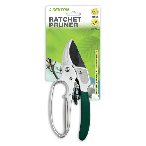 Dekton Ratchet Pruner – Heavy-Duty Garden Shears with Ratchet Mechanism | Effortless Cutting for Thick Branches | Durable Blade | Ergonomic Non-Slip Handle | Perfect for Professional & Home Gardeners