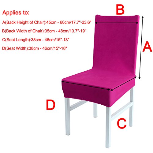 Uxcell Plush Dining Chair Cover,Parson Chair Slipcover Stretch Spandex Velvet Bar Stool Cover Protector Seat Cover Home Decor For Dining Room/Party/Kitchen/Wedding Fandango Pink #TOP3