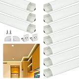 Muzata 10Pack 3.3FT/1M V-Shape LED Channel System with Milky White Cover Lens, Silver Aluminum Extru