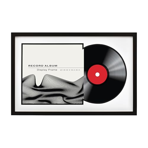 MCS Double Matte Record Album Frame, 16.5x25 Record Frame, Black Frame for LP Vinyl Record & Jacket...