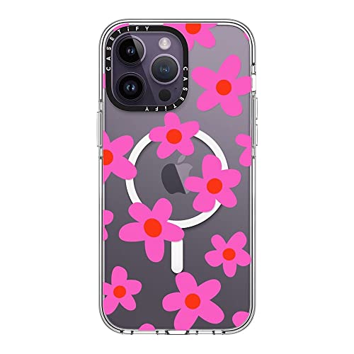 Coque transparente pour iPhone 14 Pro Max antichoc 2 m MagSafe à motif fleurs