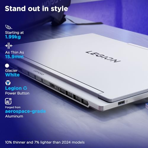 Image of Lenovo Legion 7 2025 Intel Core Ultra 9 275HX| NVIDIA RTX 5070 8GB (32GB RAM /1TB SSD /WQXGA OLED /240Hz /16(40.64cm) /Windows 11 /Office 2024+AI Now /White /2.0Kg), 83KY001GIN AI Powered Gaming Laptop