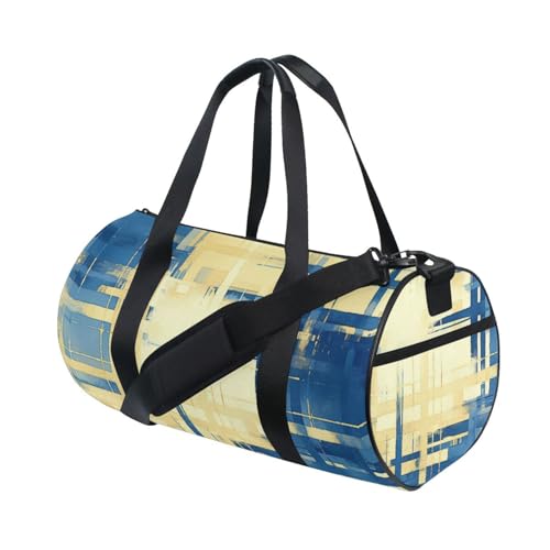 Tie-dye Style Blue Yellow Large Travel Duffel Luggage Sports Duffel Bags Gym Waterproof