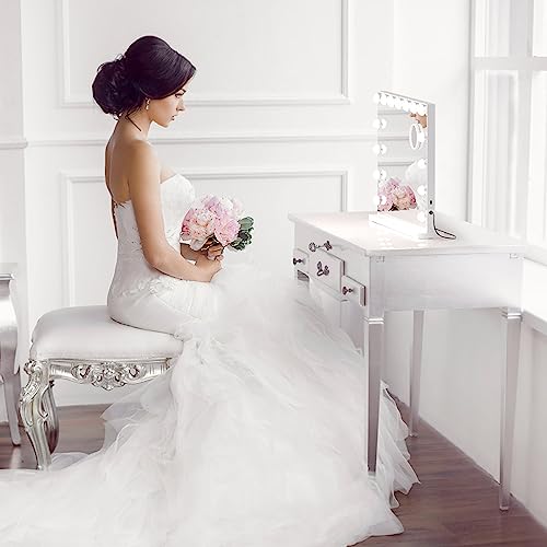 Linkthai Vanity Mirror With Lights, Hollywood Makeup Mirror With 15 Dimmable Led Bulbs, Large Lighted Mirror With 10X Magnification 3 Modes Light Touch Sensor And Usb Port, Tabletop Or Wall-Mounted #TOP6