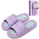 MOTTLED SKY Acupressure Massage Slippers Acupressure Foot Massager Shoes Reflexology Sandals Gift for Men Women Reduce Feet Neuropathy Pain Relief and Tension (Light Purple,US Women 6.5-7.5/Men 5-6)