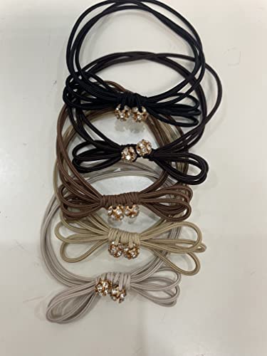 UDeBe 5PC Rhinestone Bow Knot Hair Ties