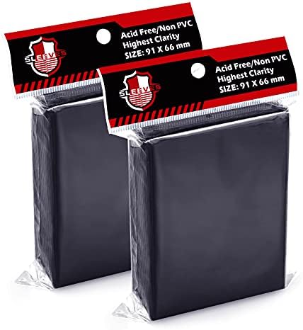 200 Counts Black Card Sleeves Top Loaders for Trading Card, Matte Card Sleeves Deck Card Protectors Compatible with Baseball Card, Sports Cards, MTG, Yugioh Card