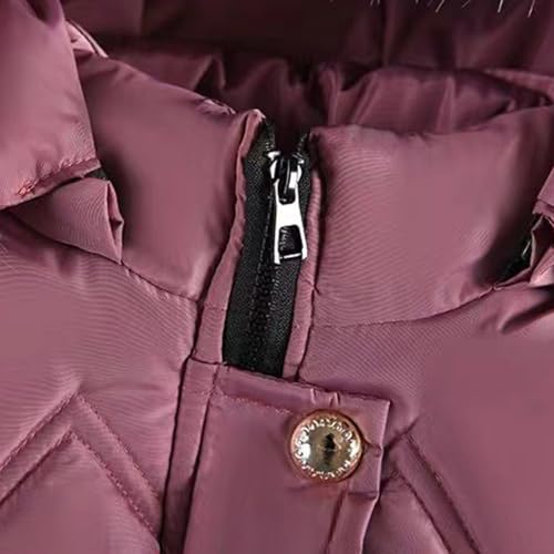 Girls Winter Coat Hooded Fuzzy Fleece Jacket with Belt Kids Zipper Heavy Parka Thick Teen Snow Clothes Warm Outwear4