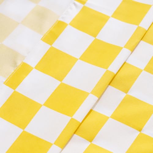 Image of Best Season Queen Size Sheet Set 4 Piece -Microfiber Soft Durable Bedding Sheet Set,Deep Pocket,Stain,Fade & Wrinkle Resistant (Plaid Yellow&White)