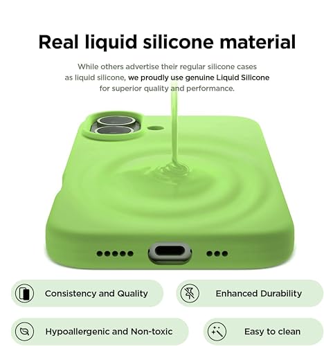Image of SBMS Silicone Case for iPhone 17 6.3-Inch, Silky-Soft Touch Full-Body Protective Phone Case, Shockproof Back Cover for iPhone 17 (Fresh Green)