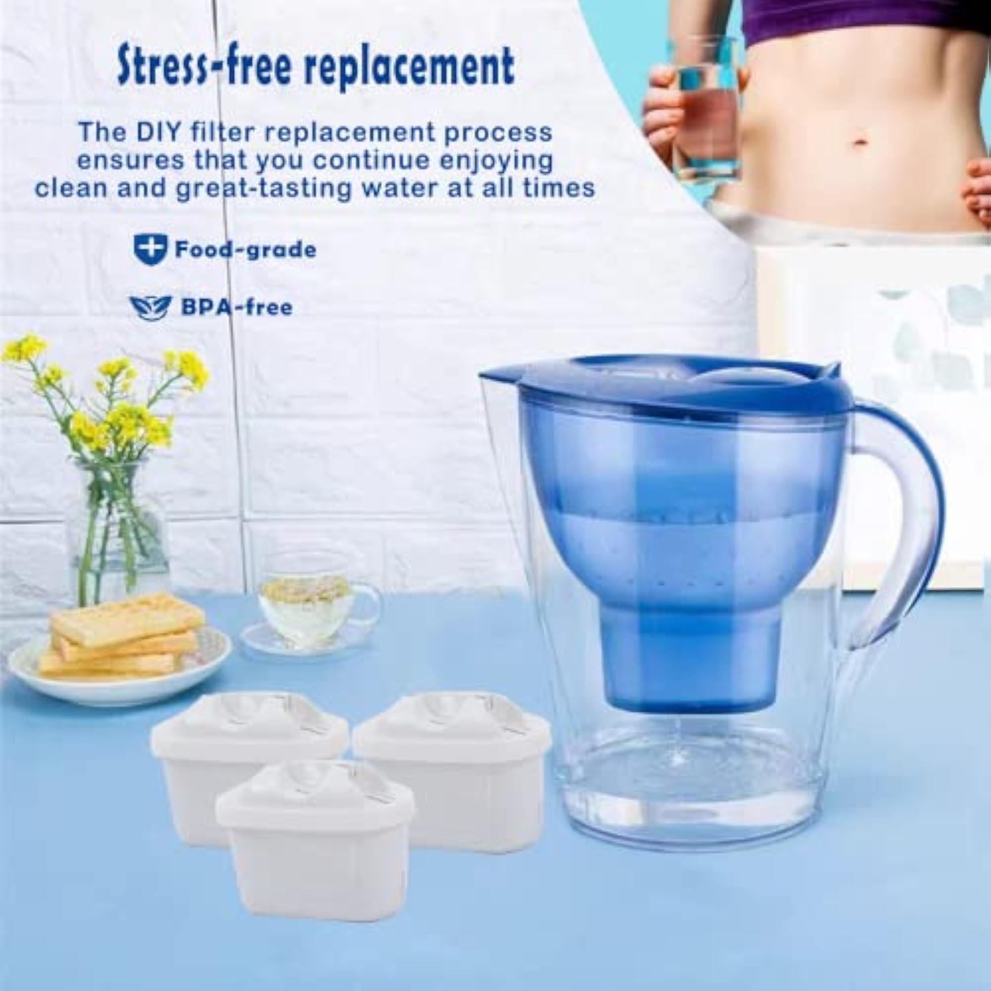 Water Filter Compatible with BRITA Maxtra, 6 Pack