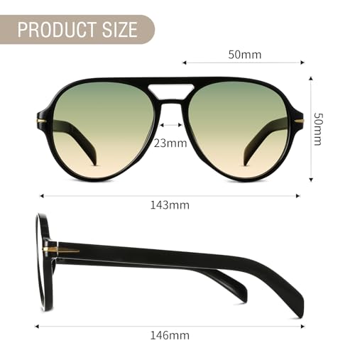 YOGFIT Retro Sunglasses for Women Men Trendy Fashionable Oversized Classic Shades Aviators Sunglasses2