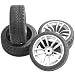 ShareGoo 12mm Hub Wheel Rims & Rubber Tires for RC 1/10 on-road Touring Racing Drift Car(Pack of 4)