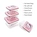 Finex Hello Kitty Rectangular Reusable Plastic Food Grade Safe Storage Container Box Set with Lids 4 Pieces Small Clear Boxes and 4 Pcs Pink Lid for Kitchen & Dining Meal Prep Snack Room Space Saving