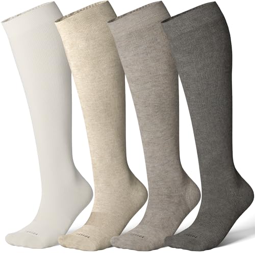 LEVSOX Viscose Made from Bamboo Compression Socks for Pregnant Women 20-30 mmHg Knee High Cute Mens Supports Socks for Travel