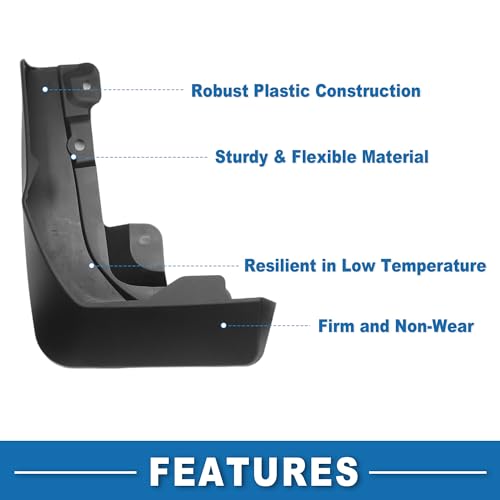 Image of Mud Flap Splash Guard with Mount Accessories Front & Rear Side Mud Guard for Honda CR-V 2023 2024 (Set of 4), 29x25x12.5cm, Black