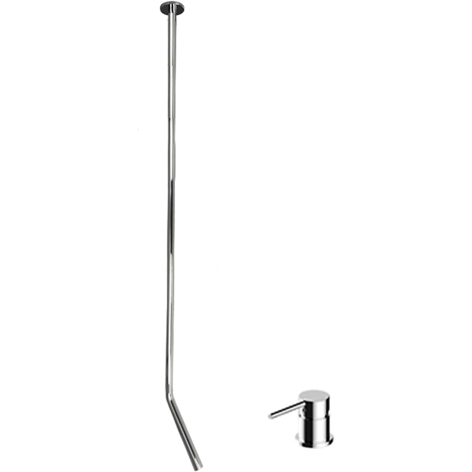 VITIWEDTY Wall Mounted Ceiling Bathroom Faucet Brass Basin Mixer Tap Single Handle Hot and Cold Sink Faucet Chrome (Chrome)