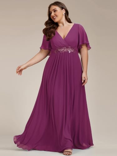Image of Ever-Pretty Plus Women's Chiffon Plus Size Formal Mother of Bride Dresses