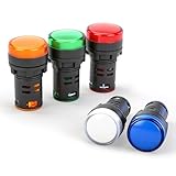 BAOMAIN 22mm LED Industrial Indicator Light,110V AC Pilot Signal Lamp for Industrial Machinery Control Circuits,7/8