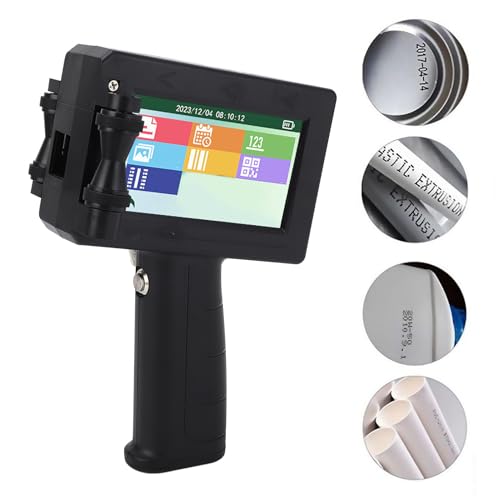 Sonew Tragbarer Handhelddrucker, Beschriftungsmaschinendrucker HD -Touchscreen, Vielseitiger Druck für Etiketten, QR -Codes usw. Geeignet für Verschiedene Materialverpackungen mit