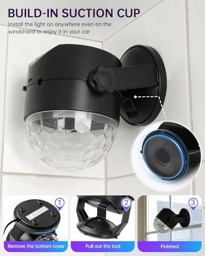 Luditek 2-Pack Portable Sound Activated Party Lights Indoor, Battery Powered/USB Dj Disco Ball Strobe Lights for Car Room, Adults Gifts, New Years Eve Party Supplies 2025 Christmas Decorations