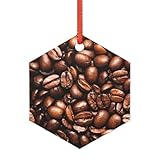 Divertido adorno de granos de café tostados para Navidad, recuerdo de acrílico para parejas recién casadas, regalos de boda