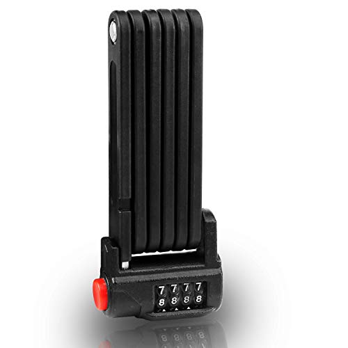 BIGLUFU Folding Bike Lock, Heavy Duty Alloy Steel Structure Foldable