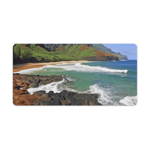 Tapis de souris grand format Hawaï pour travailler de chez soi