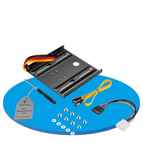 sonero® SSD Einbaurahmen Set, 2,5' SSD auf 3,5' inkl, Zubehör schwarz