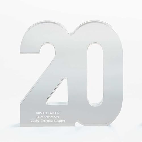 Miniatura 6 de Baudville Trofeo acrílico a todo color - Premio de servicio a empleados de 10 años - Azul - Premio para empleados - Impresión personalizada de hasta