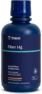 Trace Minerals | Fast Absorbing Fiber 14g Liquid Supplement | Natural Additive for Healthy Digestion, Prebiotics and Normal Bowel Movement | Gluten Free | Orange Tangerine | 14 g, 15 oz