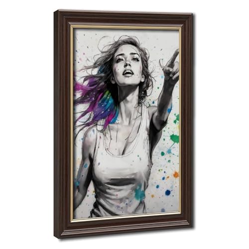 Impression sur toile salon moderne grand format portrait coloré