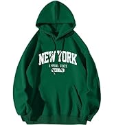 ORANDESIGNE Letter Graphic Print Hoodies for Women Oversized Long Sleeve Casual Drawstring Fall P...