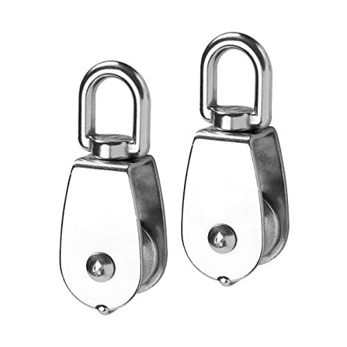 uptodateproducts 2pcs 25mm Single Pulley Block, Stainless St...