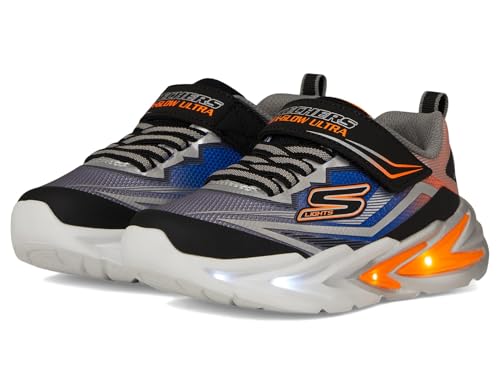 Flex-Glow Ultra Sneaker, Black/Silver, 3.5 Big Kid by Skechers - Used condition - Image 2
