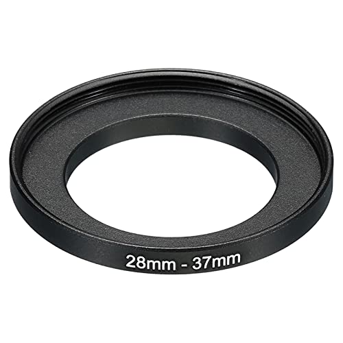PATIKIL 28mm-37mm Metal Step Up Ring, Camera Lens Filter Adapter Ring Aluminum Filter Adapter Ring for Camera Lenses Hood Black