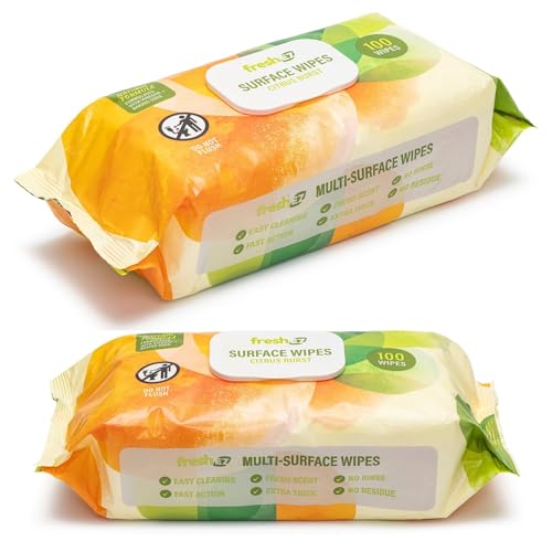 Fresh EZ Multi-Surface Cleaning Wipes, 2 Packs x 100 Wipes,