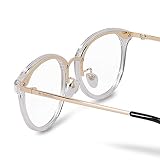 Navaris Retro Okulary Bez Recepty - Damskie/Męskie Vintage 50/Nerd - Nerd Okulary Bez Recepty - Z Metalowymi Wspornikami - Złoty